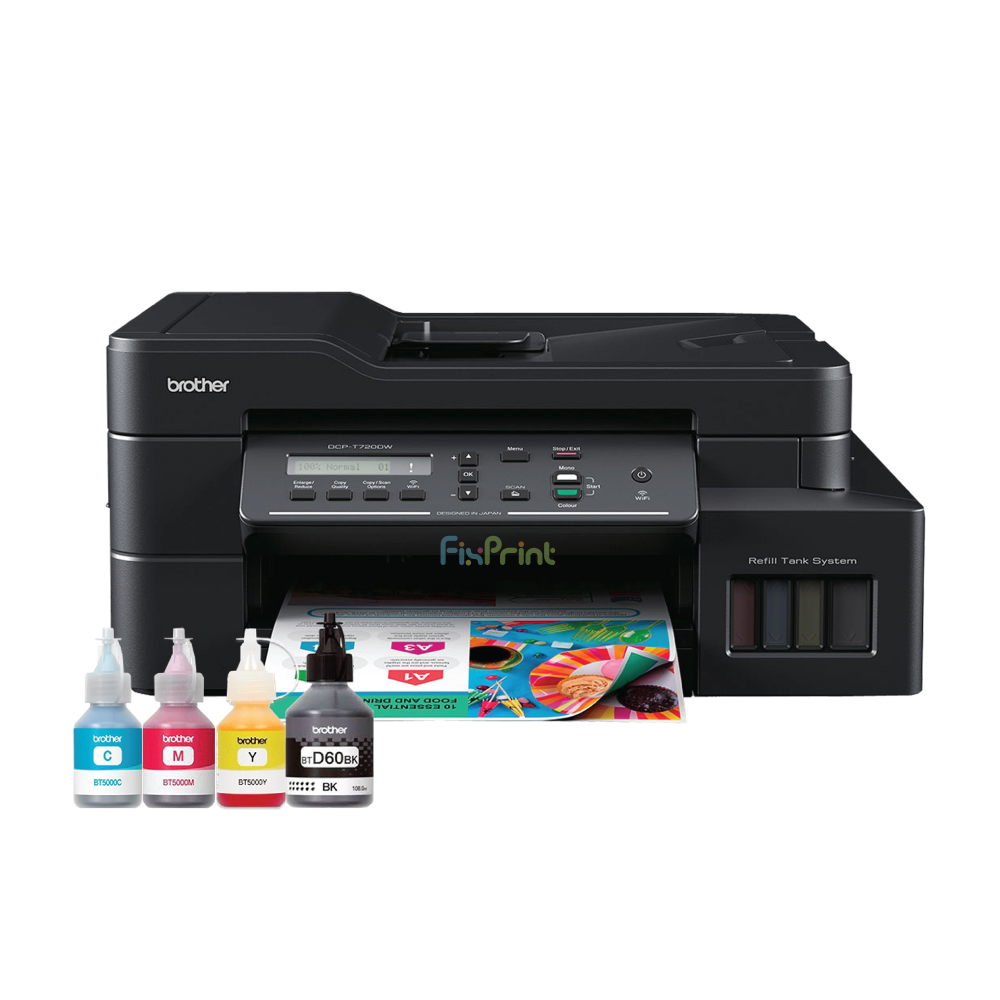 BUNDLING Printer Brother DCP-T720DW DCP T720dw Wireless Inkjet All-In-One (Print, Scan, Copy, WiFi & ADF) with Direct Mobile New With Original Ink