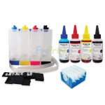 BUNDLING Tinta Refill Printer Ink CMYK 100ml + Tabung 100ml + Dumper Printer Can HPC Epsn Bro Tinta Dye Base Tutup Model Kerucut