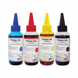 BUNDLING Tinta Refill Printer Ink CMYK 100ml + Tabung 100ml + Dumper Printer Can HPC Epsn Bro Tinta Dye Base Tutup Model Kerucut