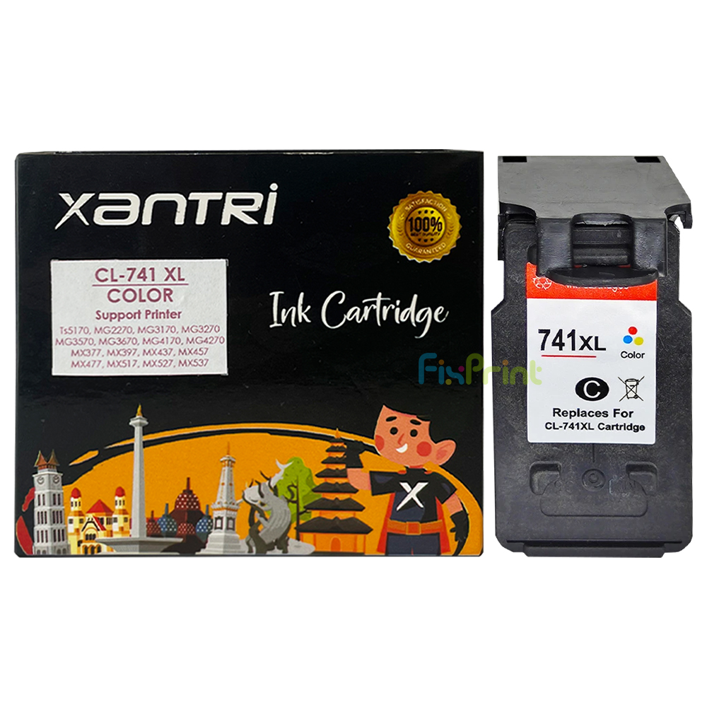 Cartridge Xantri Can CL741XL Color Chip, Cartridge Printer Can TS5170 MG2170 MG2270 MG3170 MG3270 MG3570 MG3670 MG4170 MG4270 MX377 MX397 MX437 MX457 MX477 MX517 MX527 MX537