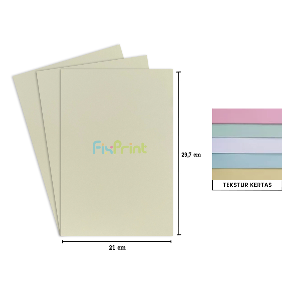 Kertas Brief Card A4 160gr isi 100Lmbr Kuning Muda, Kertas Manila BC (Brief Card) A4 210mm x 297mm For Inkjet Laserjet isi 100Lmbr Paper Brief Light Yellow