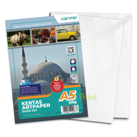 Kertas Art Paper Xantri Double Side A5 120gsm isi 50Lmbr, Kertas Art Karton Cartoon Printer A5