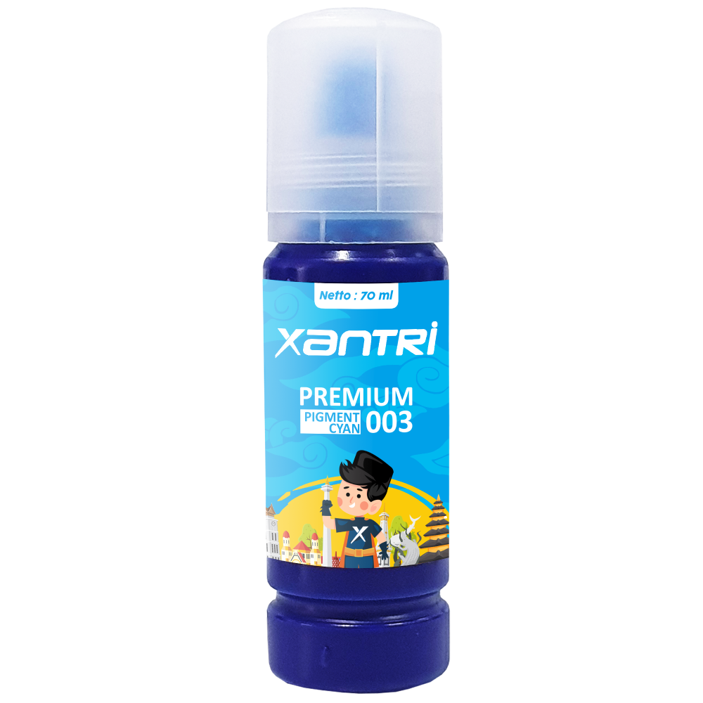 Tinta Xantri Pigment 003 Cyan 70ml Printer EP EcoTank L1110 L1210 L3110 L3210 L3150 L4150 L4160 L5190 L6160 L6170 L6190