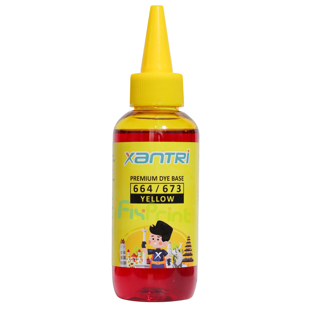 Tinta Xantri 664/673 Yellow 100ml, Printer EP L110 L120 L210 L220 L300 L310 L350 L355 L360 L365 L380 L405 L455 L485 L550 L555 L565 L100 L200