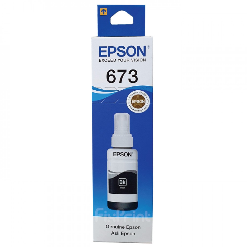 Tinta Refill Epson Original Ori 673 t6731 Black 70ml, Tinta Refill Printer Epson L800 L805 L810 L850 L1800