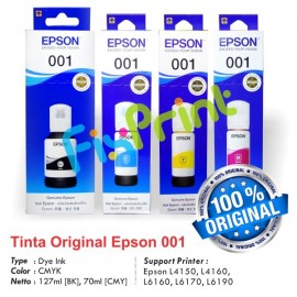 Tinta Refill Epson Original Ori 001 Cyan 70ml C13T03Y200, Tinta Refill Printer Epson L4150 L4160 L4260 L6160 L6260 L6170 L6270 L6190 L6290 L4266 L14150