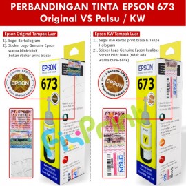 Tinta Refill Epson Original 673 t6734 Yellow 70ml, Tinta Refill Printer Epson L800 L805 L810 L850 L1800